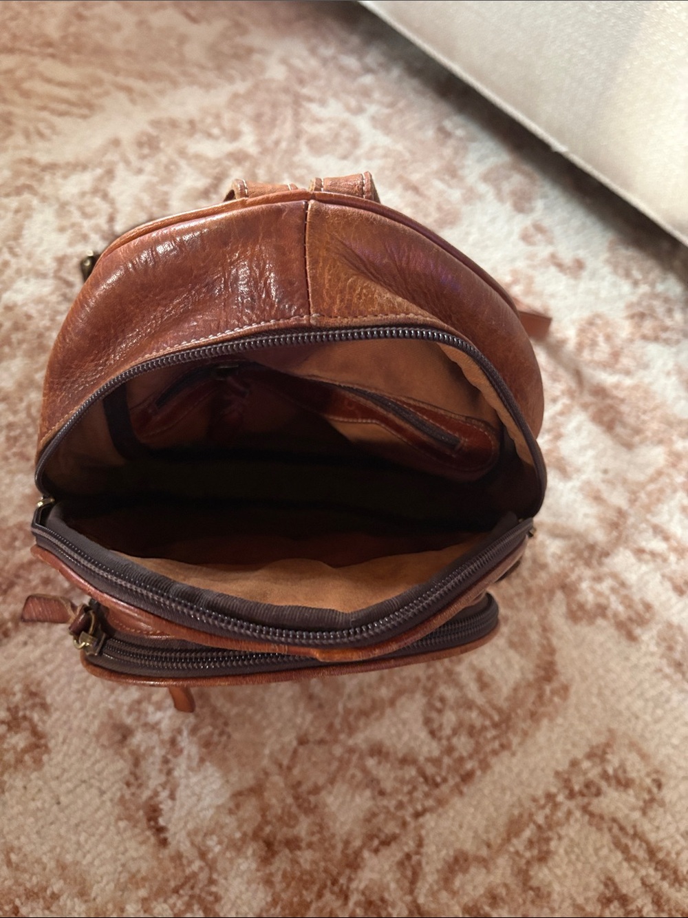 Bed Stu Dominique backpack leather purse . Small damage at lower corner. - Picture 2 of 9